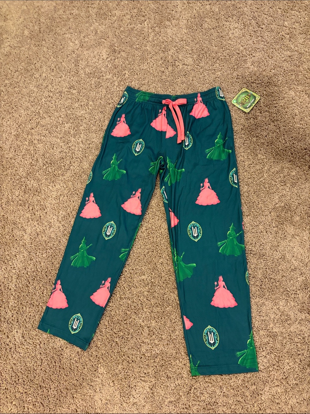 Women’s Teal Pajama Pants with Pink & Green Wicked Print